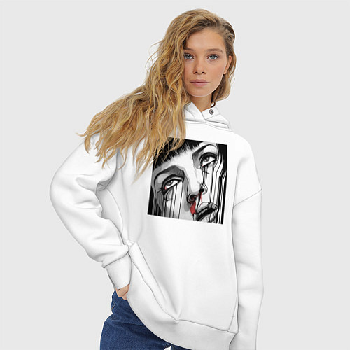 Женское худи оверсайз Миа криминальное чтиво / Белый – фото 3