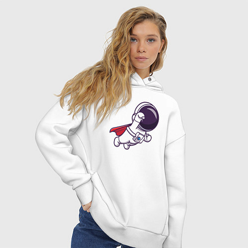 Женское худи оверсайз Spaceman superman / Белый – фото 3