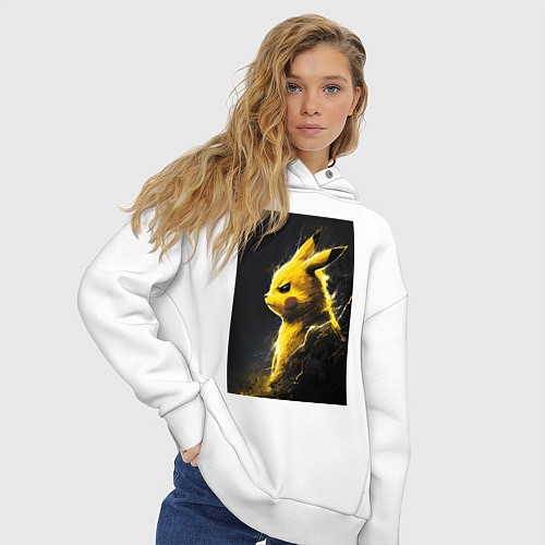 Женское худи оверсайз Pikachu / Белый – фото 3