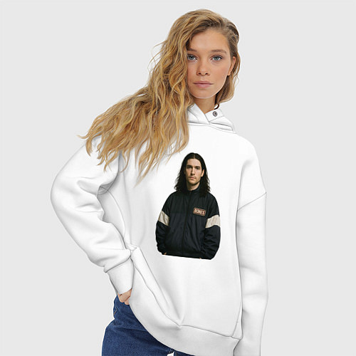 Женское худи оверсайз Bones спортивный стиль / Белый – фото 3