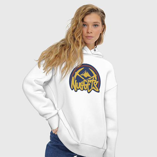 Женское худи оверсайз Nuggets team / Белый – фото 3