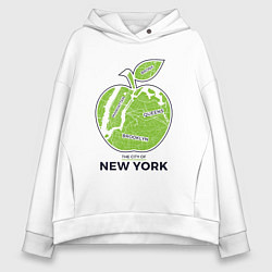 Толстовка оверсайз женская Сity of New York, цвет: белый