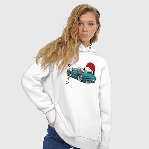 Женское худи оверсайз Toyota MR2 / Белый – фото 3