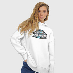 Толстовка оверсайз женская Прокат автомобилей, цвет: белый — фото 2