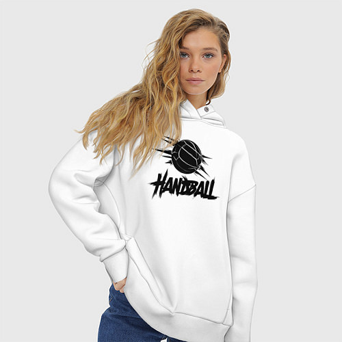 Женское худи оверсайз Динамичный гандбол / Белый – фото 3