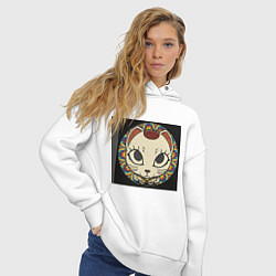 Толстовка оверсайз женская Радужный Дандадан, цвет: белый — фото 2