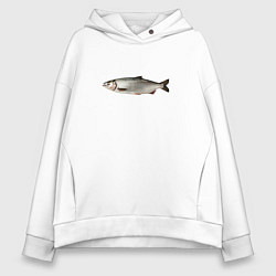 Толстовка оверсайз женская Селёдка в профиль, цвет: белый