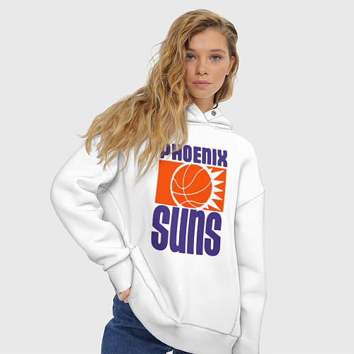 Женское худи оверсайз Phoenix Suns team / Белый – фото 3