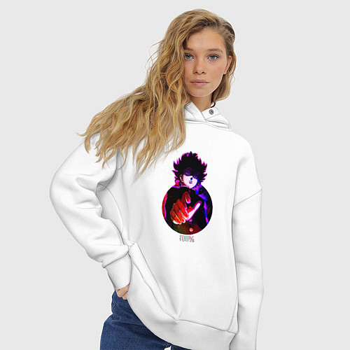 Женское худи оверсайз Anime Mob Psycho 100 Shigeo / Белый – фото 3