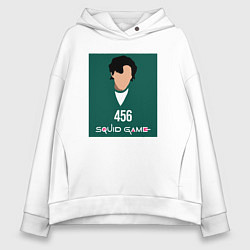 Толстовка оверсайз женская Squid game 456, цвет: белый