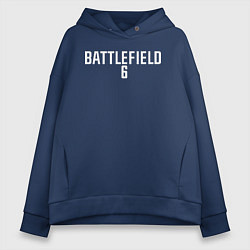 Толстовка оверсайз женская Battlefield 6 logo, цвет: тёмно-синий