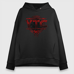 Толстовка оверсайз женская Roman Reigns ytc wwe logo, цвет: черный