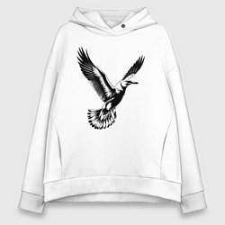 Толстовка оверсайз женская Полет чайки, цвет: белый