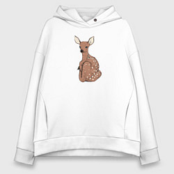 Толстовка оверсайз женская Оленёнок Бемби, цвет: белый