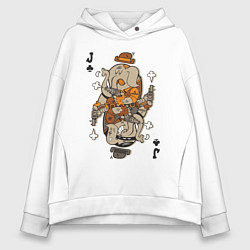 Толстовка оверсайз женская Слон джокер, цвет: белый