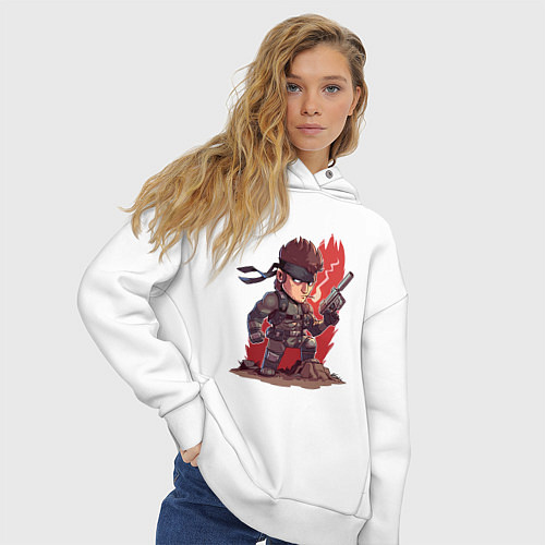 Женское худи оверсайз Metal Gear Солид Снейк / Белый – фото 3