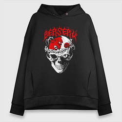 Толстовка оверсайз женская Berserk - red, цвет: черный