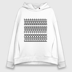 Толстовка оверсайз женская Fuck this shit pattern, цвет: белый