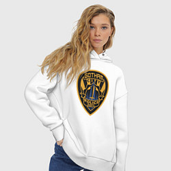 Толстовка оверсайз женская Gotham city police, цвет: белый — фото 2
