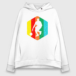 Толстовка оверсайз женская Цвет баскетбола, цвет: белый