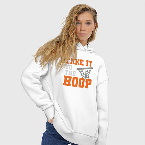 Женское худи оверсайз Take it to the hoop / Белый – фото 3