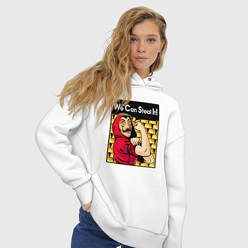 Женское худи оверсайз Мы можем это украсть / Белый – фото 3