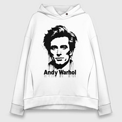 Толстовка оверсайз женская Молодой Энди Уорхол, цвет: белый