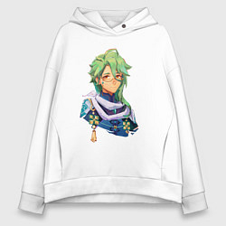 Толстовка оверсайз женская Genshin Impact: Baizhu, цвет: белый
