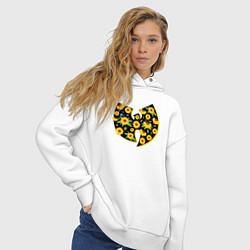 Толстовка оверсайз женская Wu-Tang flowers, цвет: белый — фото 2