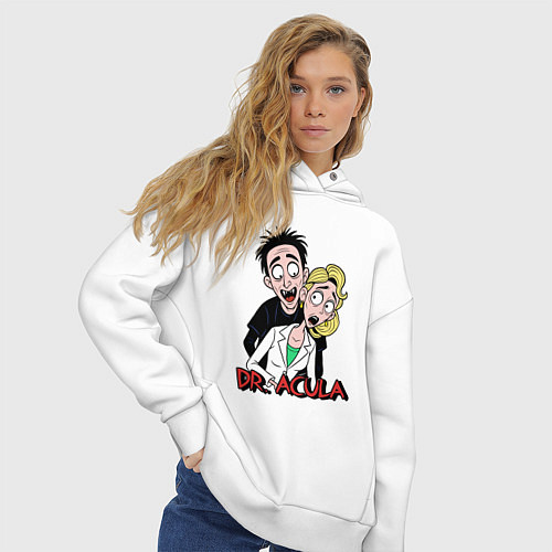 Женское худи оверсайз Доктор Акула / Белый – фото 3