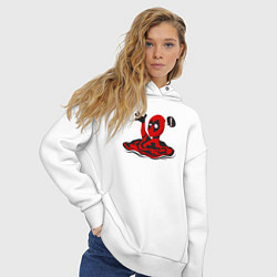 Толстовка оверсайз женская Привет Дэдпул, цвет: белый — фото 2