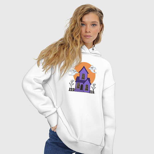 Женское худи оверсайз Время для шалости / Белый – фото 3