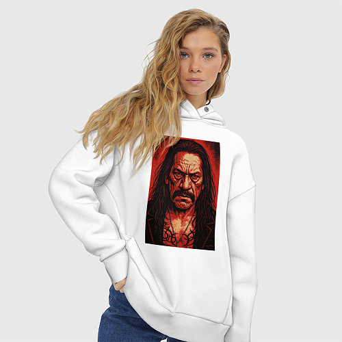 Женское худи оверсайз Дэнни Трехо / Белый – фото 3