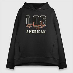 Толстовка оверсайз женская Los Angeles american, цвет: черный