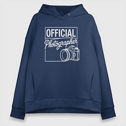 Толстовка оверсайз женская Официальный фотограф, цвет: тёмно-синий