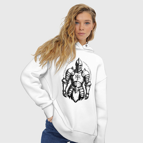 Женское худи оверсайз Доспехи чести / Белый – фото 3