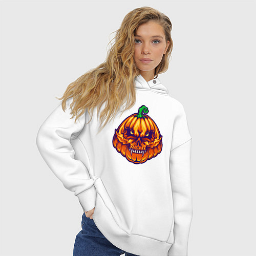 Женское худи оверсайз Ghost pumpkin / Белый – фото 3