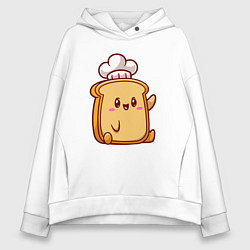 Толстовка оверсайз женская Повар хлебушек, цвет: белый