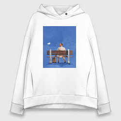 Толстовка оверсайз женская Форрест Гамп, цвет: белый