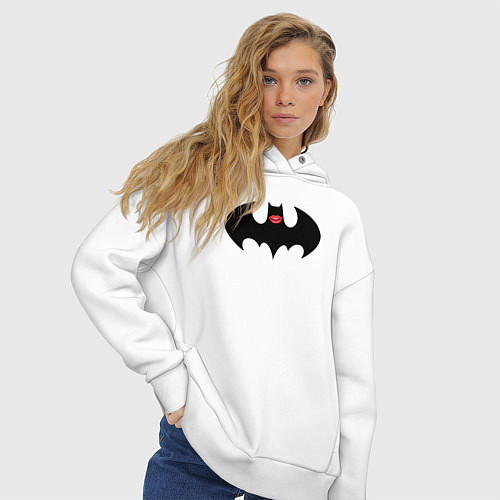 Женское худи оверсайз Губки Бэтмена / Белый – фото 3