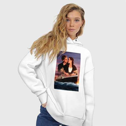 Женское худи оверсайз Titanic love / Белый – фото 3