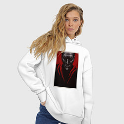 Толстовка оверсайз женская Джон Крамер - Пила, цвет: белый — фото 2