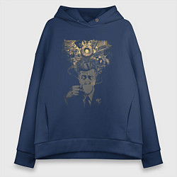 Толстовка оверсайз женская Кофе Линча, цвет: тёмно-синий