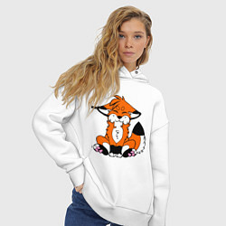 Толстовка оверсайз женская Лисичка, цвет: белый — фото 2