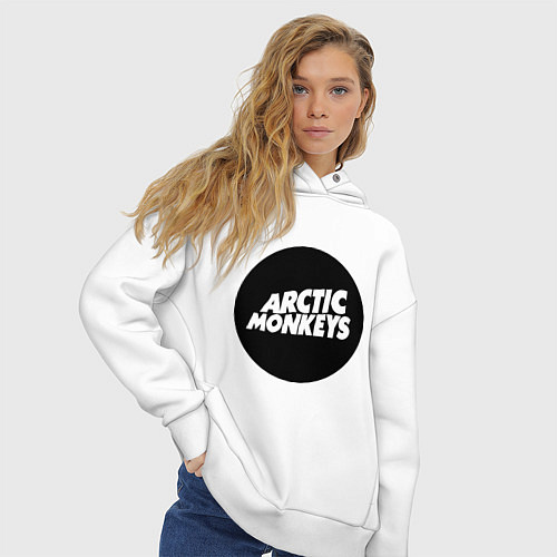 Женское худи оверсайз Arctic Monkeys Round / Белый – фото 3