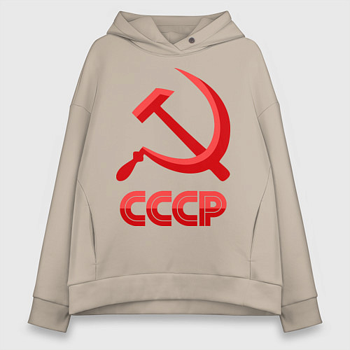 Женское худи оверсайз СССР Логотип / Миндальный – фото 1