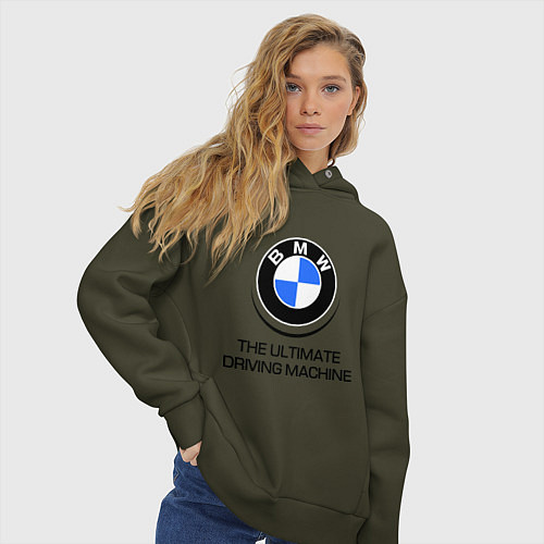 Женское худи оверсайз BMW Driving Machine / Хаки – фото 3