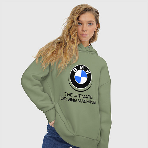 Женское худи оверсайз BMW Driving Machine / Авокадо – фото 3