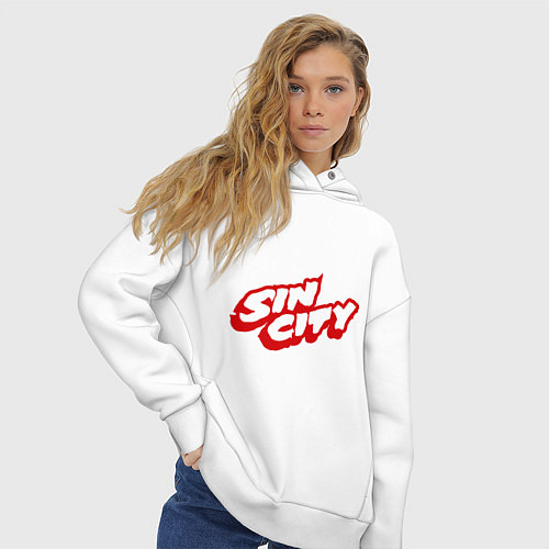 Женское худи оверсайз Sin City / Белый – фото 3