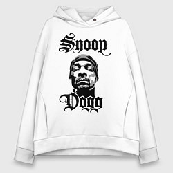 Толстовка оверсайз женская Snoop Dogg Face, цвет: белый